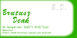 brutusz deak business card